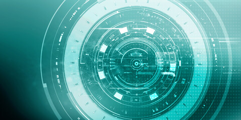 Obraz premium 2d illustration Abstract futuristic electronic circuit technology background