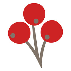 Flat christmas element, Flat design christmas decoration illustration on the white