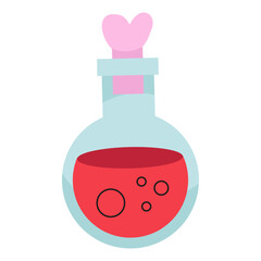 Flat design love potion illustration on white