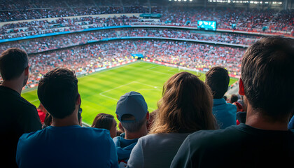 A match in a large stadium, everyone cheered happily
