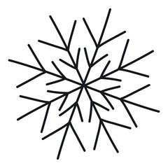 hand drawn cute snowflake icon on a white background