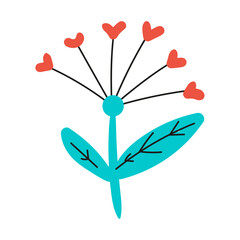 Hand drawn spring flowers illustration on the white background