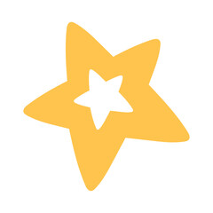 Hand Drawn Star Element Icon on white background