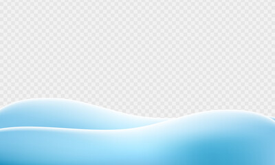 Snowdrifts on transparent background panoramic image winter