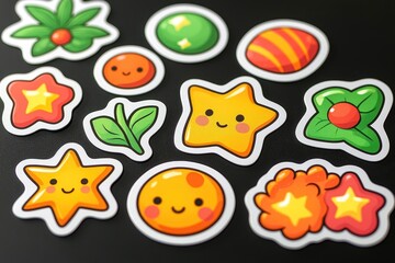 Cute Cartoon Stickers with Smiling Faces