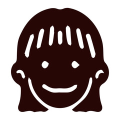 Doodle children head cartoon illustration isolated on white