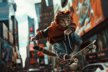 skater cat generated by AI