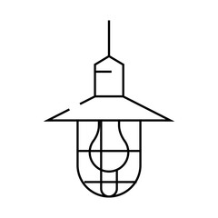 lantern lamp ceiling line icon vector. lantern lamp ceiling sign. isolated contour symbol black illustration