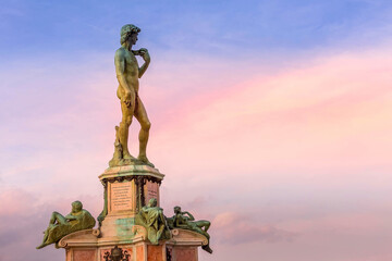 Fototapeta premium David statue, Michelangelo square, Florence Italy