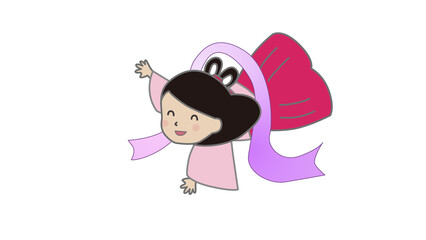 織姫_縁あり_背景透過のイラスト