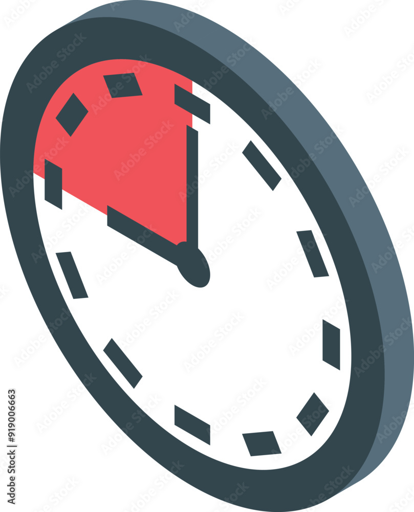 Poster analog clock face with its hour and minute hands showing that time is passing