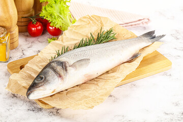 Raw seabass fish for cooking