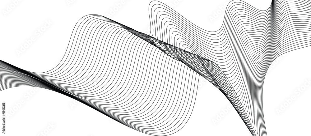 Aufkleber wavy abstract stripes. vector illustration of the gray pattern of lines abstract background