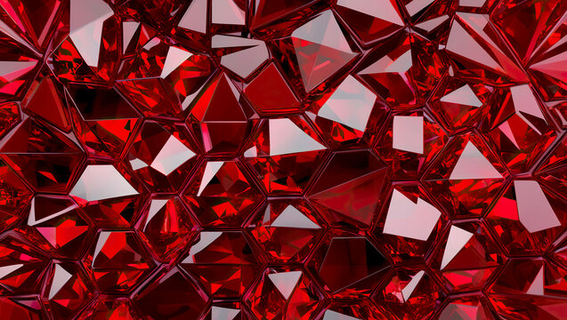 Abstract red crystal pattern background, Vibrant red crystal texture pattern, Red crystal texture background
