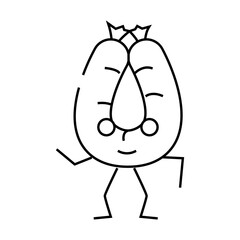 kielbasa meat character line icon vector. kielbasa meat character sign. isolated contour symbol black illustration