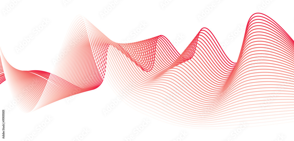 Poster wavy abstract stripes. vector illustration of the gray pattern of lines abstract background