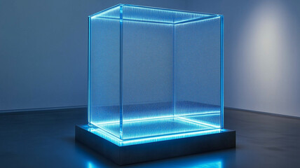 blue glass cube