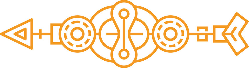 Arrow Steampunk Line Art