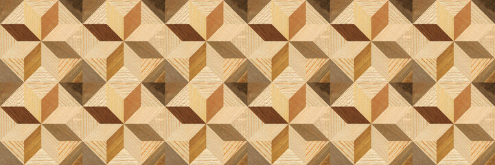 Wooden marquetry can be patterns created from the combination of pine and walnut wood, wooden floor, parquet, cutting board, seamless texture