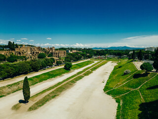 Aerial View Above Circus Maximus - Ancient Roman Stadium for Chariot Racing