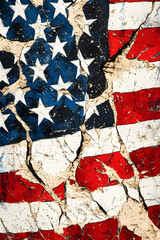 flag painted on brick wall