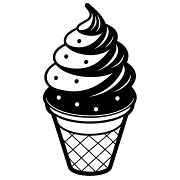 recommend clip art: Ice cream line art vector Illustration
                    