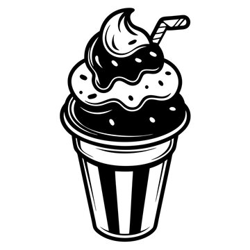 recommend clip art: Ice cream line art vector Illustration
                    