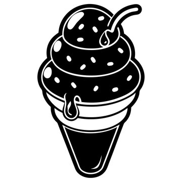 recommend clip art: Ice cream line art vector Illustration
                    