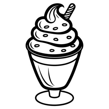 recommend clip art: Ice cream line art vector Illustration
                    
