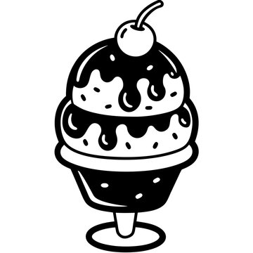 recommend clip art: Ice cream line art vector Illustration
                    
