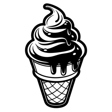 recommend clip art: Ice cream line art vector Illustration
                    