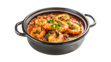 Spicy Shrimp Stew A Flavorful Seafood Feast isolated on transparent background	
