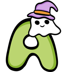 Uppercase Letter ABC Halloween illustration 