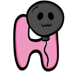 Uppercase Letter ABC Halloween illustration 