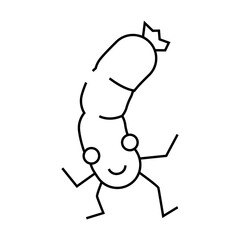 banger meat character line icon vector. banger meat character sign. isolated contour symbol black illustration