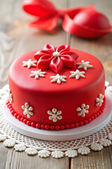 red fondant decoration