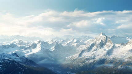 mountains and clouds