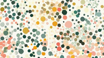 A vibrant display of multicolored circles create a lively abstract pattern across a light surface