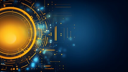 Fototapeta premium yellow and blue Abstract technology background circles digital hi-tech technology design background. concept innovation. vector illustration