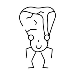 beef meat character line icon vector. beef meat character sign. isolated contour symbol black illustration