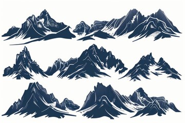 A mountain range covered in snow and ice, perfect for winter landscapes or cold climate scenes