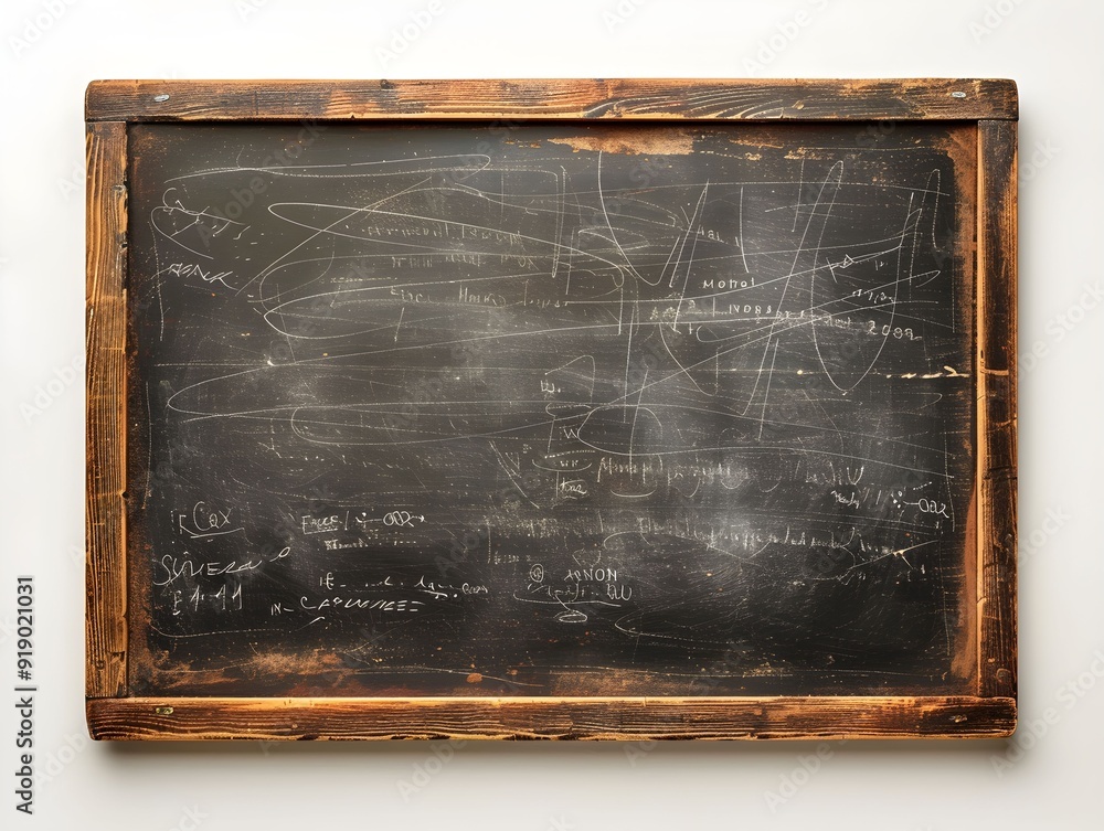 Poster Chalkboard covered in various notes and markings in a classroom setting
