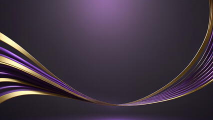 abstract golden purple 3d cures on grey purple background having space for text, banner, poster, backdrop design