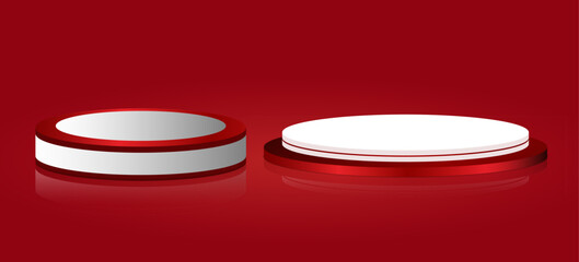 Simple red white podium