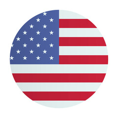 United States of America flag. National flag of USA	. Circle sign emblem identity