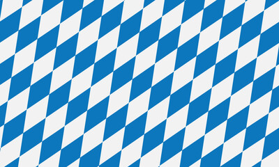Traditional Oktoberfest print ornament. Rhombus blue and white background. Bavarian flag. Vector background
