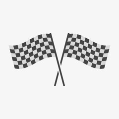 Fototapeta premium Two crossed racing flags. Championship, sport car competition. Vector isolated