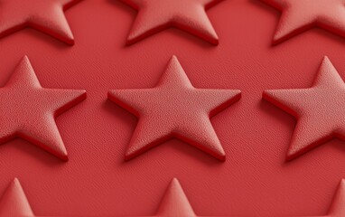 Fototapeta premium Close-up view of red stars on a textured surface, ideal for decorative or festive designs and background use.