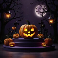 halloween background with pumpkin