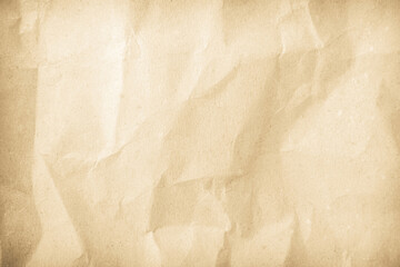 Crumpled brown paper texture background for design with copy space for text or image.